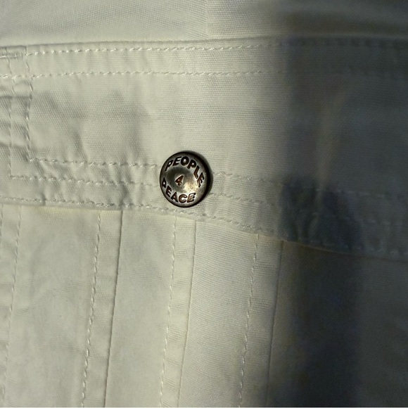 People for Peace White Cotton Pants with Floral Embroidery, Size 30 - Picture 7 of 13